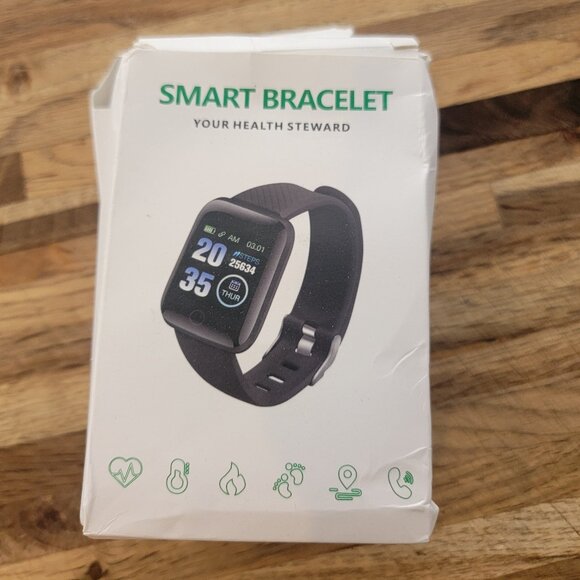 Multifunction Smart Watch/Bracelet Black/Orange - Picture 1 of 16